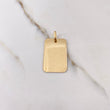 Dije Placa Rectangular 3.45gr / 3.3cm / 28mm-17mm Bordes Diamantados Oro Amarillo $