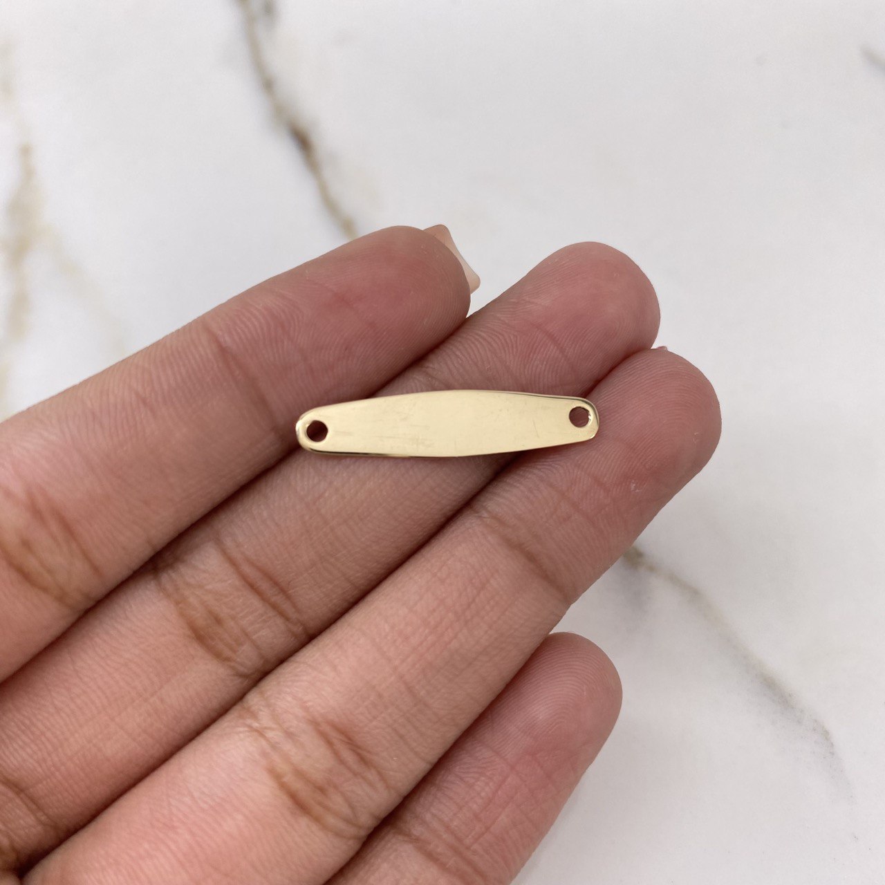 Herraje Placa 0.6gr / 2.5cm / Lisa Oro Amarillo $