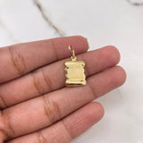 Dije Placa Pergamino 0.7gr / 2.2cm / 13mm-10mm Liso Oro Amarillo $