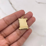 Dije Placa Pergamino 1.65gr / 3.1cm - 1.9*2.2cm / Oro Amarillo 18K #