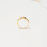 Anillo Tiara Dos Lineas 1.85gr / T6 / Circones Blancos Dos Oros Amarillo Blanco $