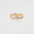 Anillo Tiara Dos Lineas 1.85gr / T6 / Circones Blancos Dos Oros Amarillo Blanco $