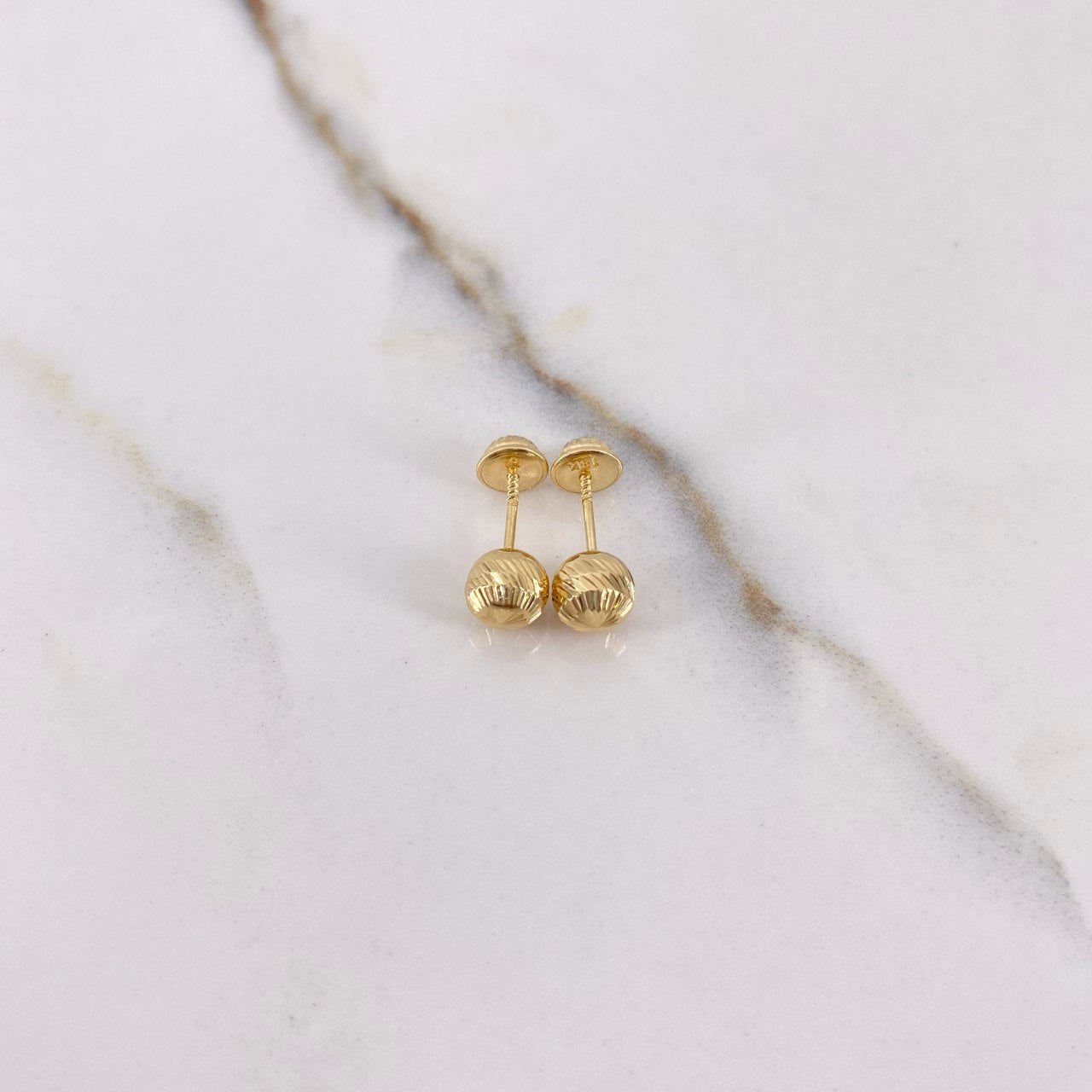 Topos Bola 0.8gr / 6mm Diamantados Oro Amarillo 18K &