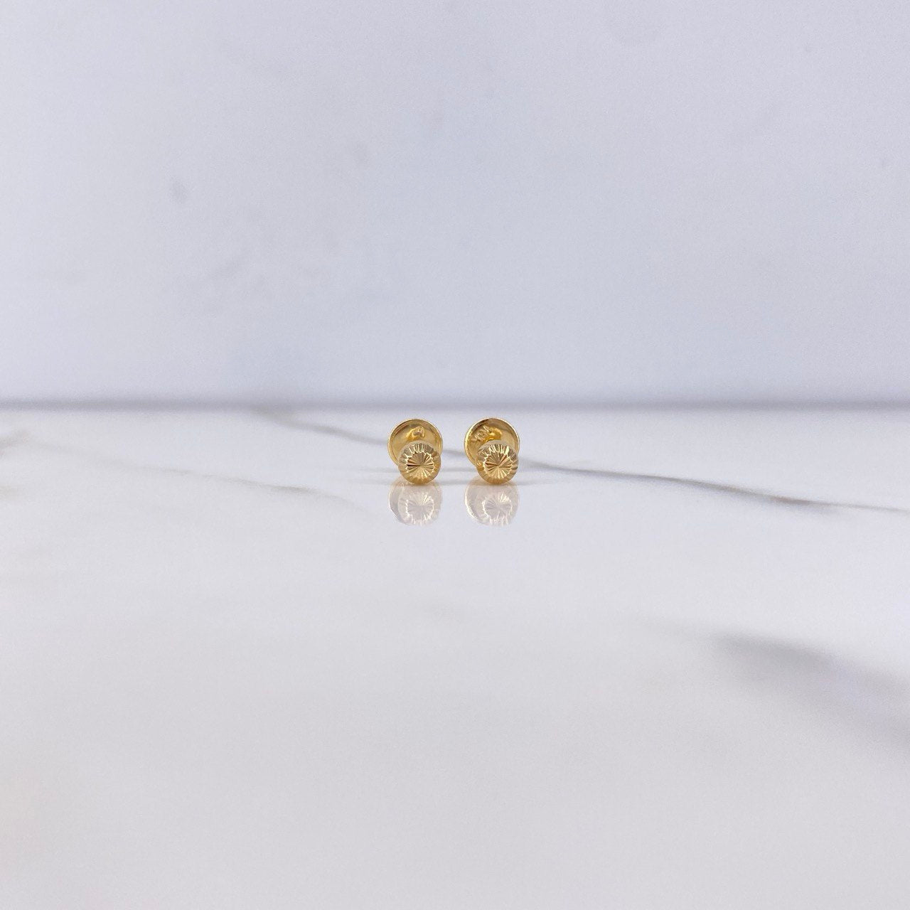 Topos Bola 0.55gr / 4mm Diamantadas Oro Amarillo 18K #