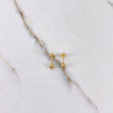 Topos Bola 0.55gr / 4mm Diamantadas Oro Amarillo 18K #
