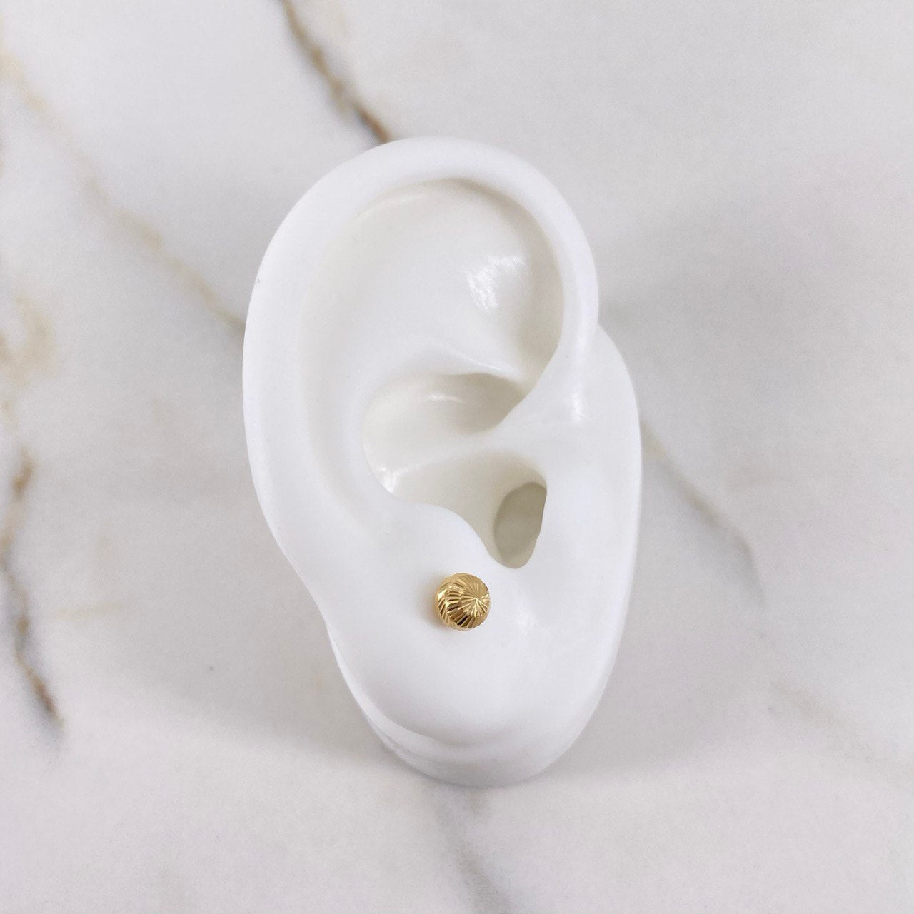 Topos Bola 0.7gr / 5mm Diamantadas Oro Amarillo 18K #