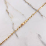 Cadena Militar 21.9gr / 70cm / 2mm Bola Diamantadas Oro Amarillo $