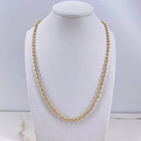 Cadena Militar 21.9gr / 70cm / 2mm Bola Diamantadas Oro Amarillo $