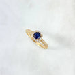 Anillo Solitario Halo 2.15gr / T6 1/4 / Circones Azul Blancos Oro Amarillo &
