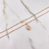 Cadena Figaro 1.3gr / 45cm + Dije Virgen De Guadalupe Troquelado 0.4gr / 1.6cm / Oro Rosa (Oferta) $