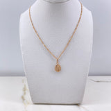 Cadena Figaro 1.3gr / 45cm + Dije Virgen De Guadalupe Troquelado 0.4gr / 1.6cm / Oro Rosa (Oferta) $