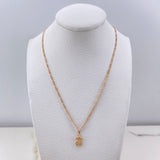 Cadena Figaro 1.4gr / 45cm + Dije Oso Ts Liso 0.3gr / 1.5cm  / Oro Rosa (Oferta) $