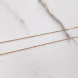 Cadena Aro Seguido 0.8gr 45cm + Dije Virgen Del Carmen Circones Blancos 0.6gr 1.6cm / Oro Rosa (Oferta) $