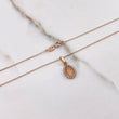 Cadena Aro Seguido 0.8gr 45cm + Dije Virgen Del Carmen Circones Blancos 0.6gr 1.6cm / Oro Rosa (Oferta) $