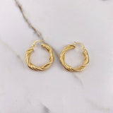 Candongas Rosa 5.25gr / 2cm / Entorchadas Oro Amarillo $