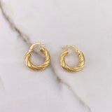 Candongas Sol 2.75gr / 2cm / Lineas Entorchadas Oro Amarillo $
