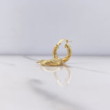 Candongas Sol 2.75gr / 2cm / Lineas Entorchadas Oro Amarillo $
