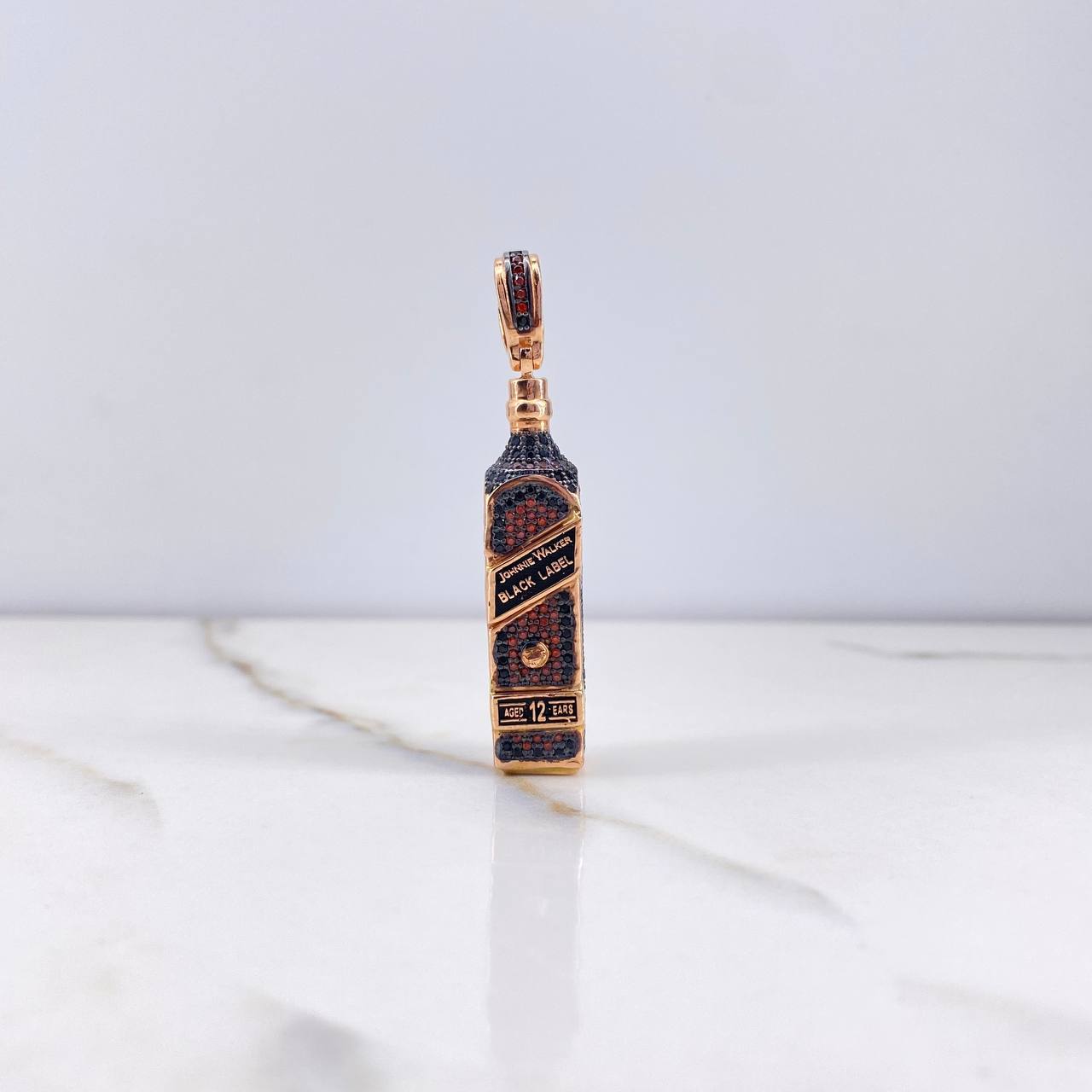 Dije Botella Black Label 13.4gr / 5cm / Circones Negros Naranjas Oro Rosa $