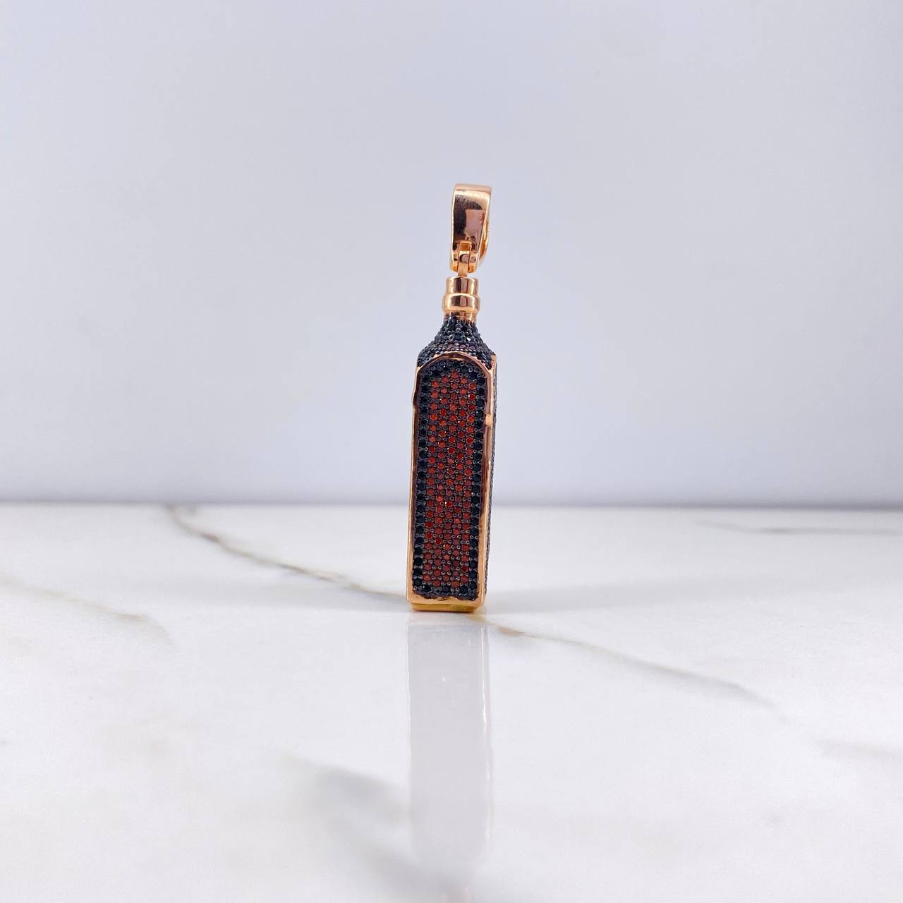 Dije Botella Black Label 13.4gr / 5cm / Circones Negros Naranjas Oro Rosa $