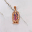 Dije Virgen De Guadalupe 9.5gr / 4.6cm / Circones Azules Fucsias Blancos Oro Rosa $