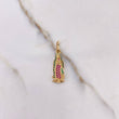 Dije Virgen De Guadalupe 1.8gr / 2.7cm / Circones Verdes Fucsias Oro Amarillo $