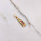 Dije Virgen De Guadalupe 1.8gr / 2.7cm / Circones Verdes Fucsias Oro Amarillo $