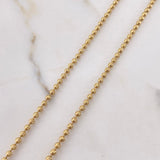 Cadena Militar 9gr / 45cm / 2mm Bolas Diamantadas Oro Amarillo +3 $
