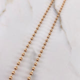 Cadena Militar 18.55gr / 65cm / 3mm Bolas Lisas Oro Rosa +3 $