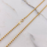 Cadena Militar 7.45gr / 45cm / 1.75mm Bolas Lisas Oro Amarillo +3 $
