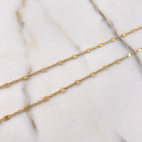 Cadena Aro Seguido 2.65gr / 50cm / 3mm Plana Diamantada Oro Amarillo +3 $