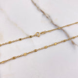 Cadena Aro Seguido 2.65gr / 50cm / 3mm Plana Diamantada Oro Amarillo +3 $