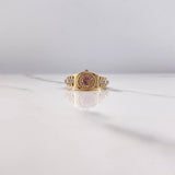 Anillo Cinturon Corona 4.25gr / T7 3/4 / Circones Blancos Tres Oros &