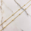 Cadena  Espiga Tipo Militar 3gr / 40cm / 3mm Bolas Diamantadas Oro Amarillo &
