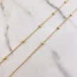 Cadena  Espiga Tipo Militar 3.5gr / 45cm / 3mm Bolas Diamantadas Oro Amarillo &