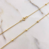Cadena  Espiga Tipo Militar 3.5gr / 45cm / 3mm Bolas Diamantadas Oro Amarillo &