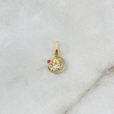 Dije Media Luna Oso 0.5gr / 1.5cm / Circones Blanco Fucsia Oro Amarillo &