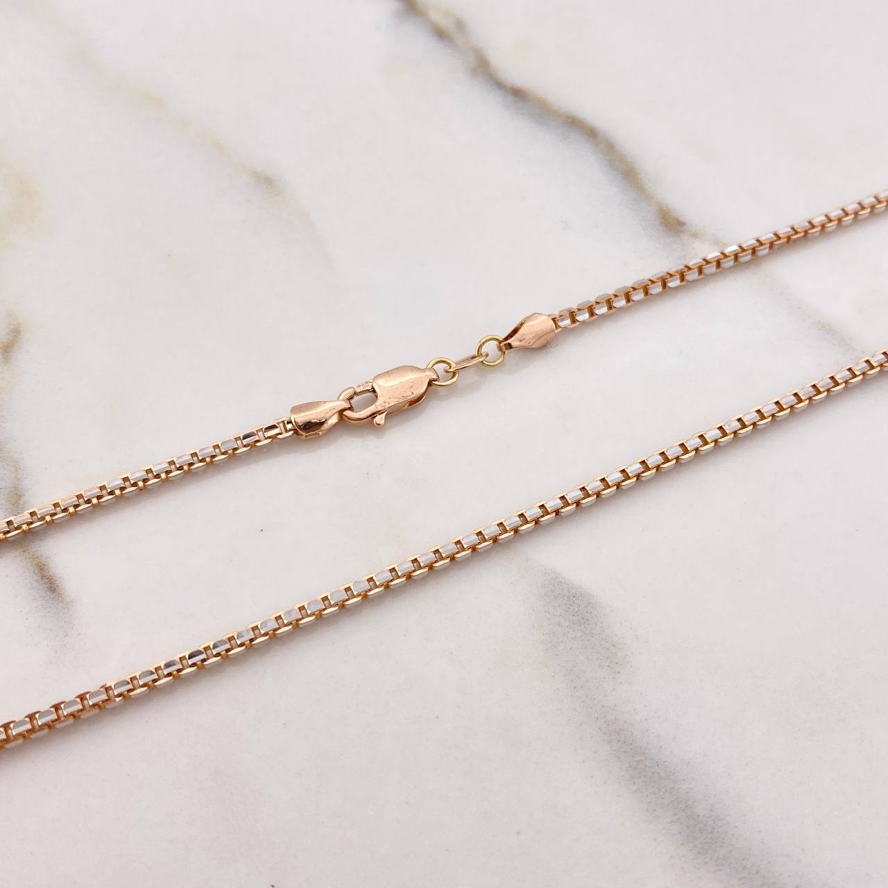 Cadena Veneciana 11.6gr / 50cm / 3mm Dos Oros Blanco Rosa +3 $