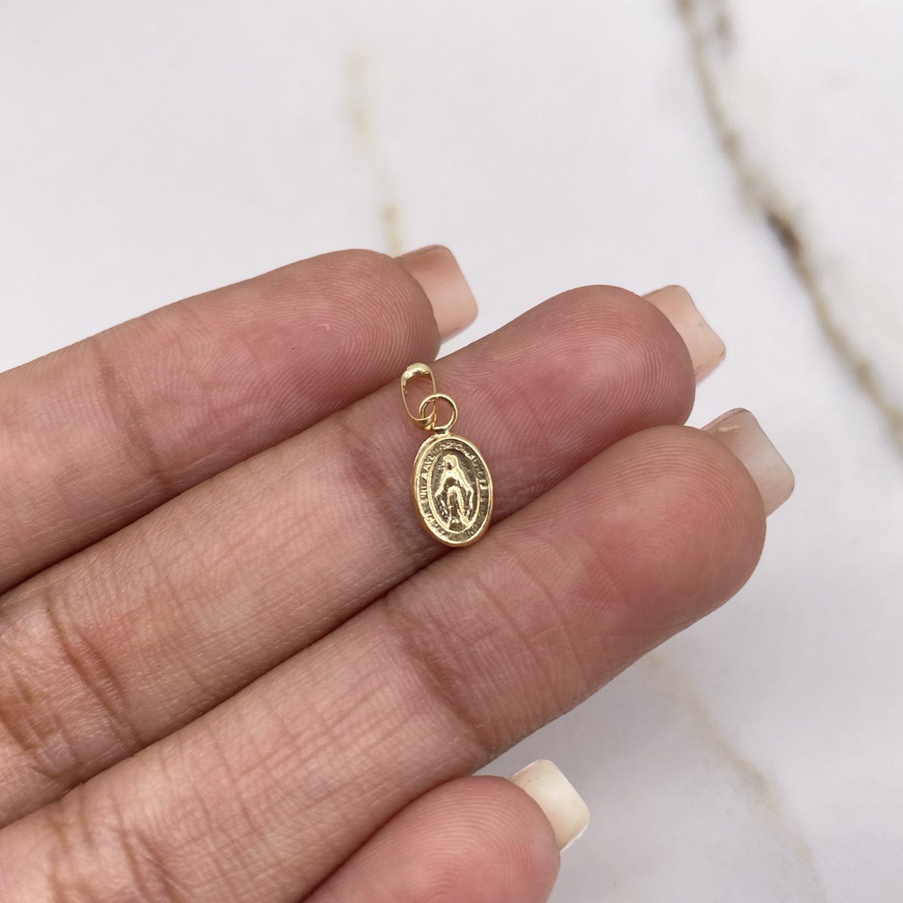 Dije Virgen Milagrosa 0.3gr / 1.3cm / Troquelado Oro Amarillo &