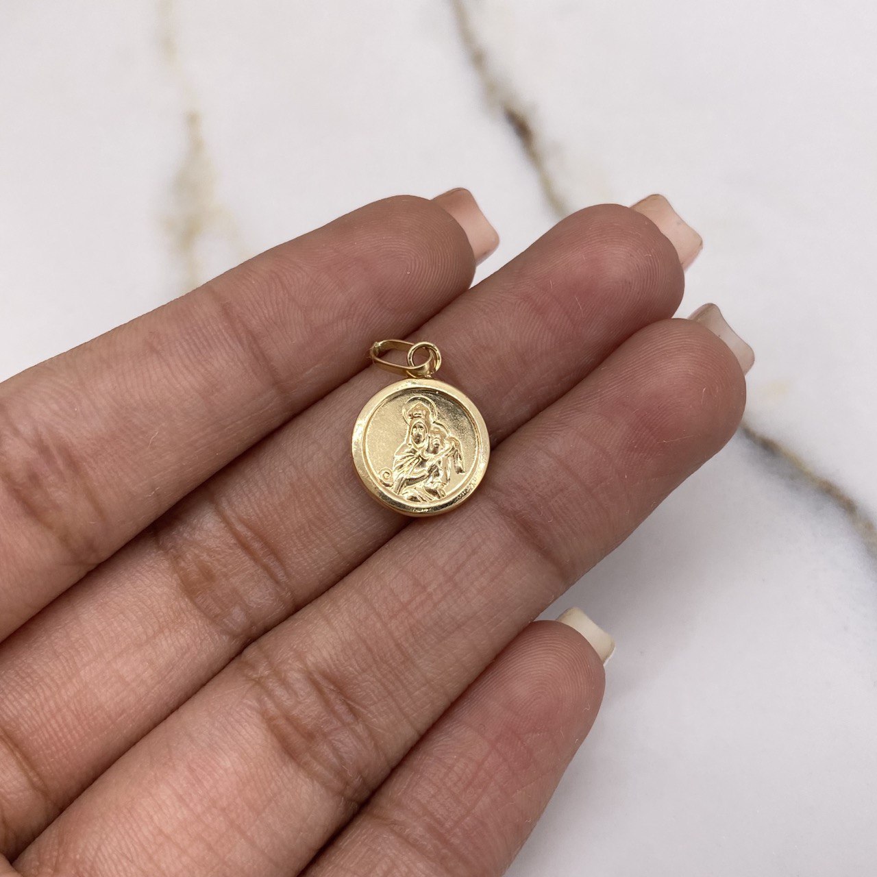 Dije Virgen Del Carmen 0.55gr / 1.8cm / Troquelado Oro Amarillo &