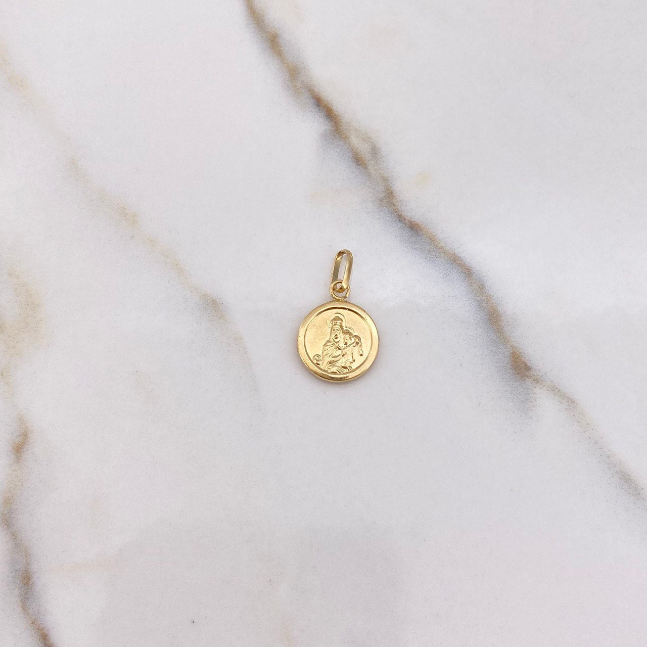 Dije Virgen Del Carmen 0.55gr / 1.8cm / Troquelado Oro Amarillo &