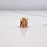 Herraje Ovalos Seguidos 1.05gr / 0.6cm / Circones Blancos Oro Rosa &