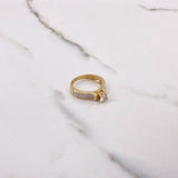 Anillo Puente  4.15gr / T6 1/4 / Solitario Circones Blancos  Oro Amarillo$