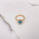 Anillo Halo 3.3gr / T7 / Circones Celeste Blancos Oro Amarillo $