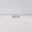 Anillo Solitario Doble Linea 2.5gr / T7 / Circones Blancos Oro Amarillo $