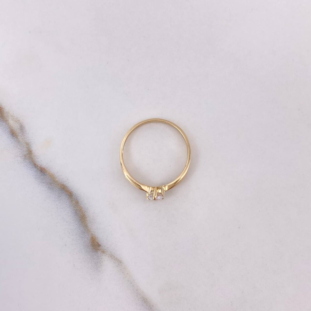 Anillo Solitario Olivo 1.55gr / T7 / Circon Blanco Oro Amarillo $