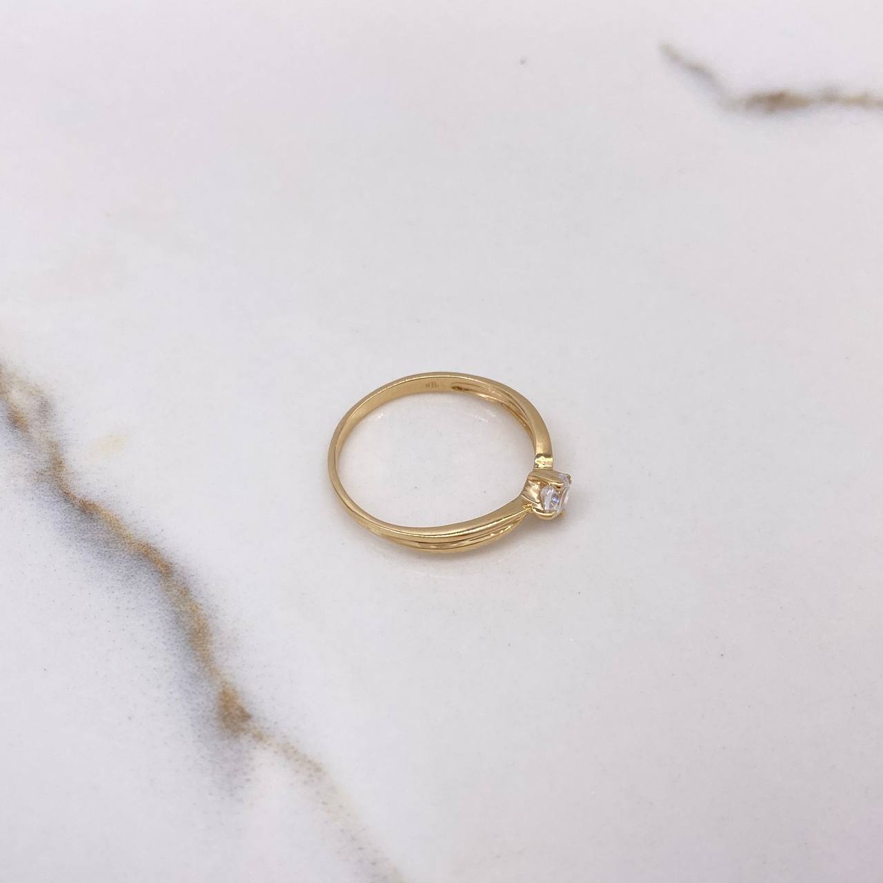 Anillo Solitario Olivo 1.55gr / T7 / Circon Blanco Oro Amarillo $