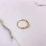 Anillo Solitario Olivo 1.55gr / T7 / Circon Blanco Oro Amarillo $