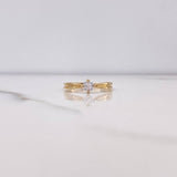Anillo Solitario Olivo 1.55gr / T7 / Circon Blanco Oro Amarillo $