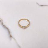 Anillo Solitario Olivo 1.55gr / T7 / Circon Blanco Oro Amarillo $