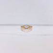 Anillo Solitario Flor 2.6gr / T4 3/4 / Circones Blancos Oro Amarillo &